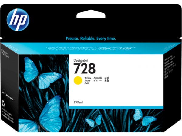 HP 728 Gele inkt cartridge 130 ml